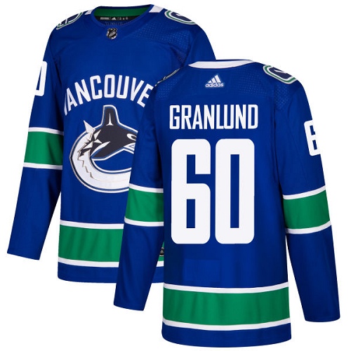 Adidas Men Vancouver Canucks 60 Markus Granlund Blue Home Authentic Stitched NHL Jersey
